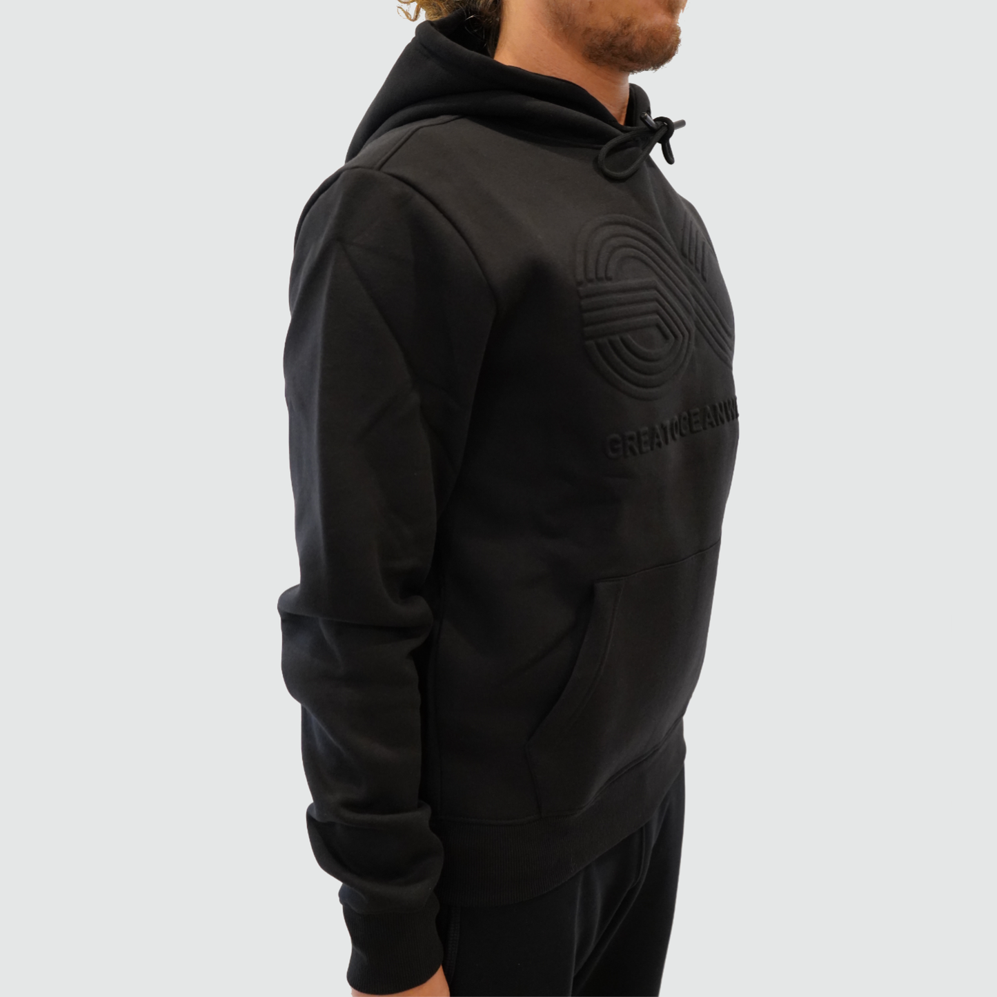 Embossed Black Hoodie