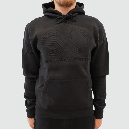 Embossed Black Hoodie