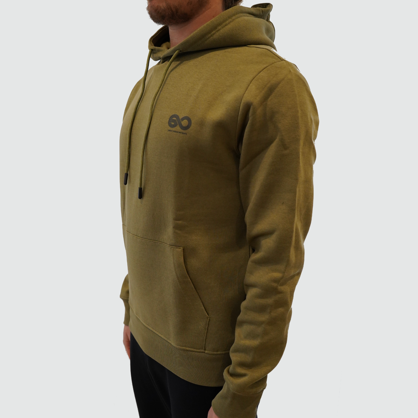 Printed Moss Green Hoodie