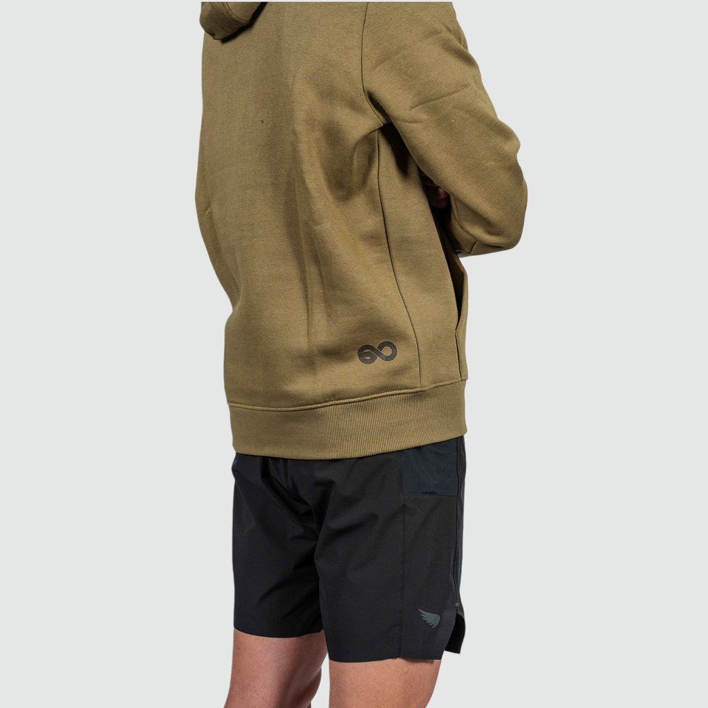 Printed Moss Green Hoodie